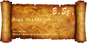 Bogi Szilárd névjegykártya