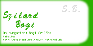 szilard bogi business card